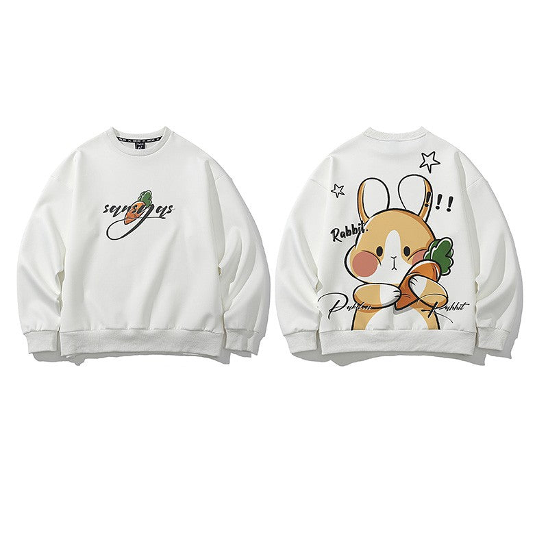 Sweatshirt Cute Rabbit Print Couple Sweater For Men's and Women's