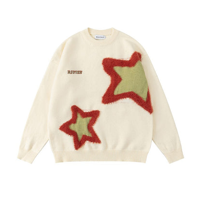 Unisex roasted chestnuts star couple pullover sweater