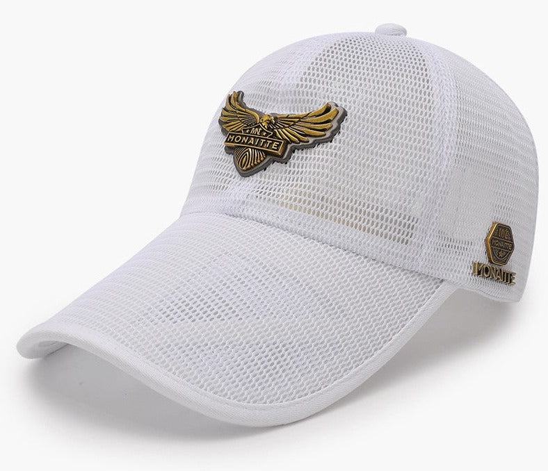 Net brim peaked baseball cap for women