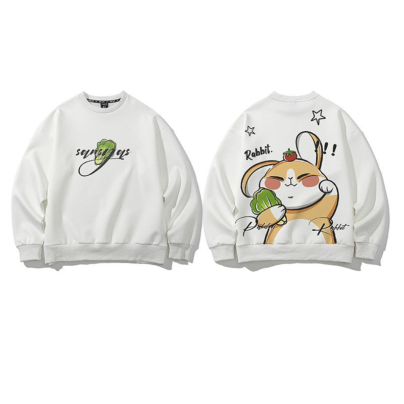 Sweatshirt Cute Rabbit Print Couple Sweater For Men's and Women's