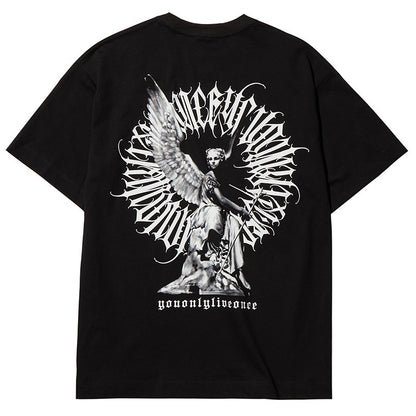 Chicano floral angel Oversize loose short-sleeved T-shirt