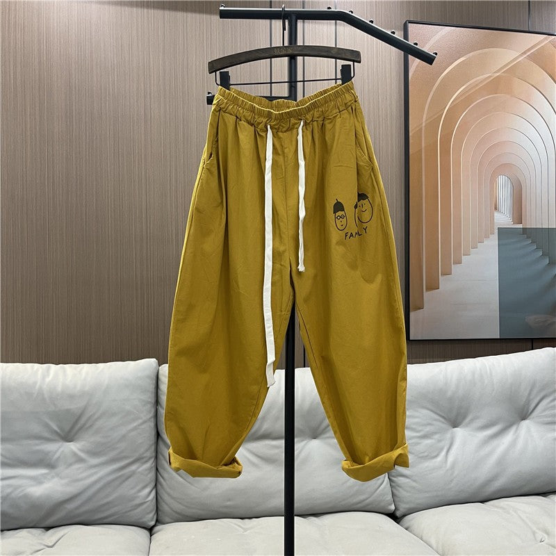 Trendy elastic waist pants