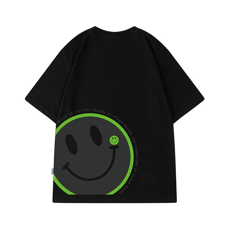 Smiling face t-shirt men's half-sleeved unisex t shirt