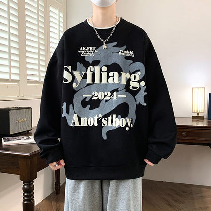 Pullover Round Neck Sweatshirt Men's Spring and Autumn street hiphop