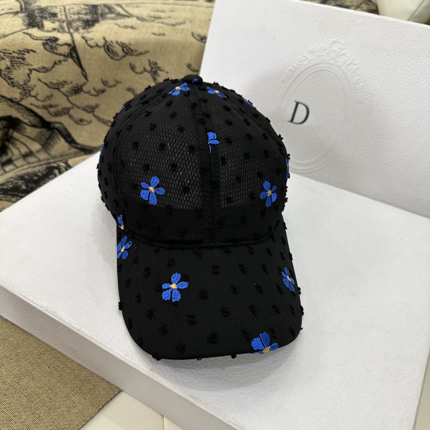 Summer Embroidered Flower Baseball Hat Women Sunshade Hat