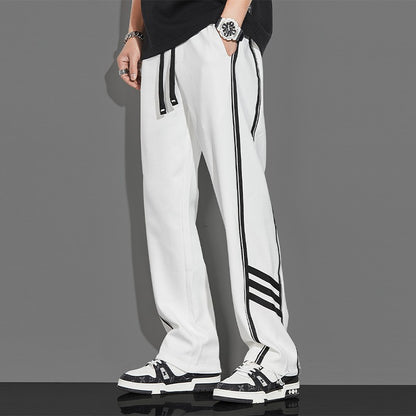 White side stripe sweatpants men's loose pants