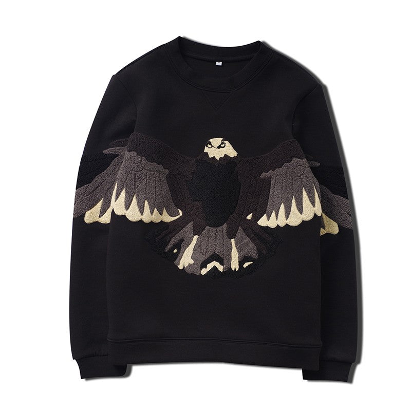 Sweatshirts Embroidered Eagle Loose oversize Cotton Sweater Unisex