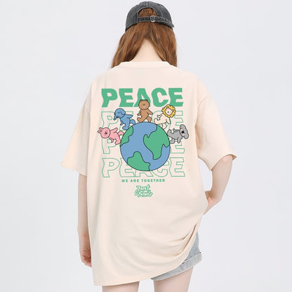 World Peace T-shirt Short Sleeve Top Women's Loose Large Size T-shirt