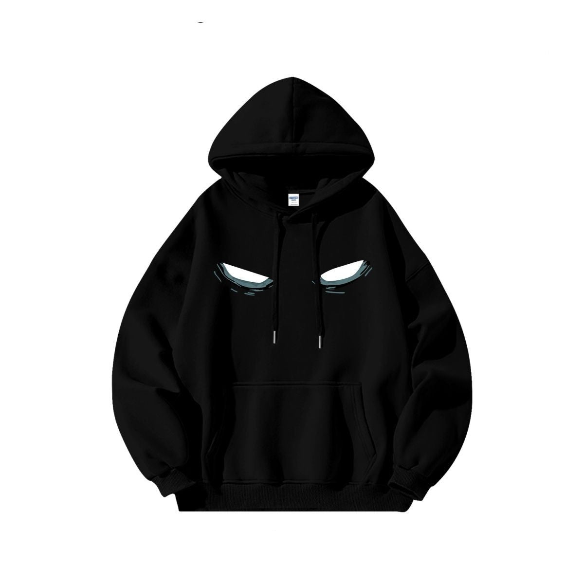 White eye print pure cotton hoodie