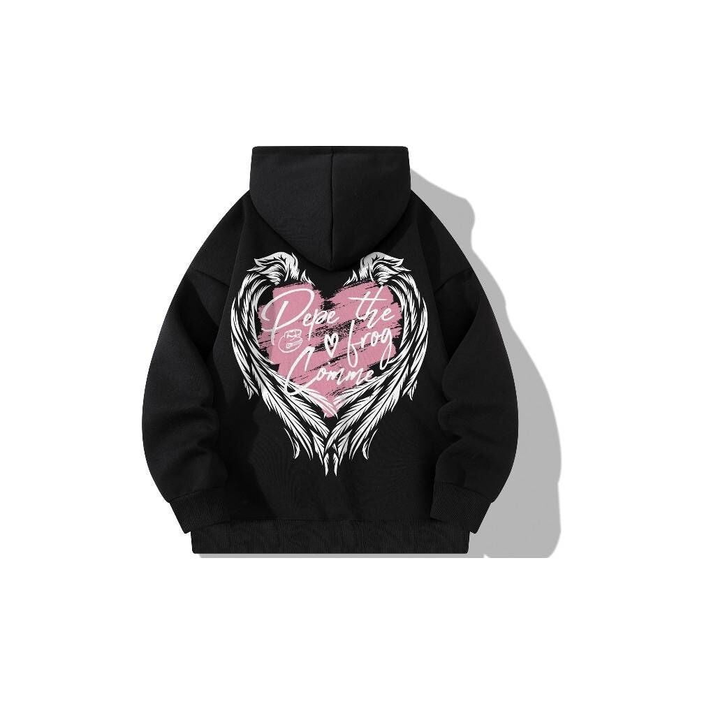 Handdrawn Graffiti Hoodied Love Wings Unisex Couple hoodies