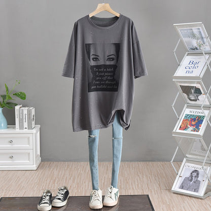 Unique T-shirt Large Lazy Short Sleeves