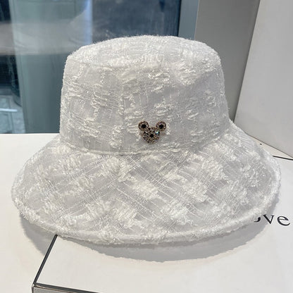 flower lace sunscreen water diamond women summer fisherman hat