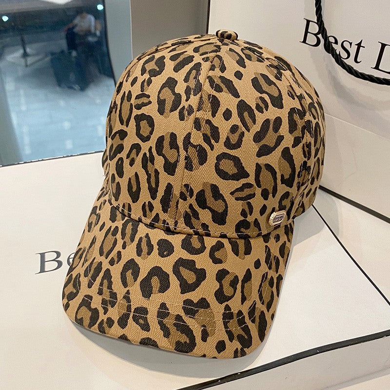 Face Hats for women leopard print peaked caps