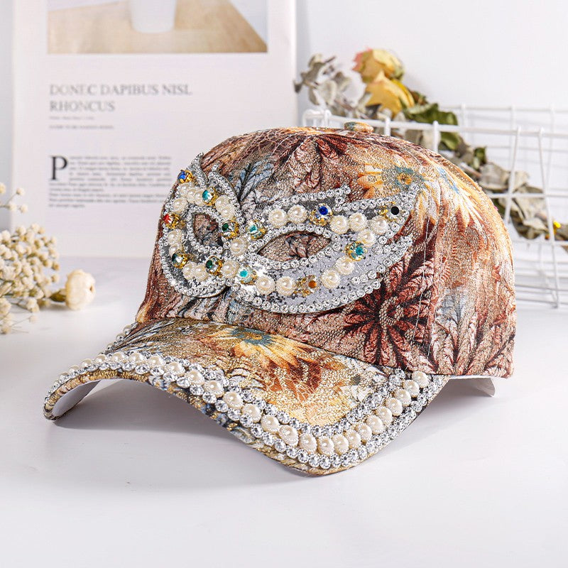 Diamond Pearl Baseball Cap Duck Tongue Hat