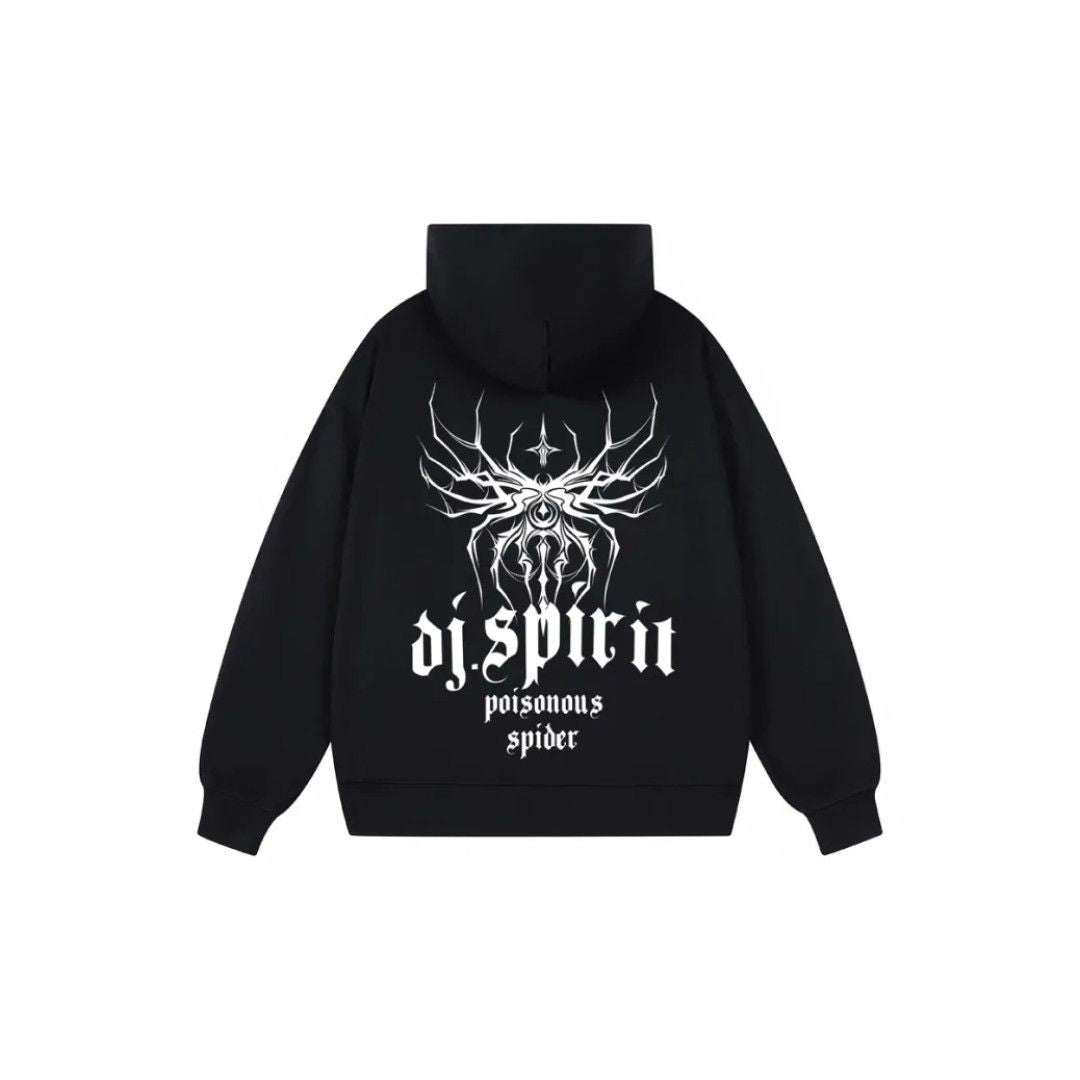 Three-dimensional spider graffiti hoodies