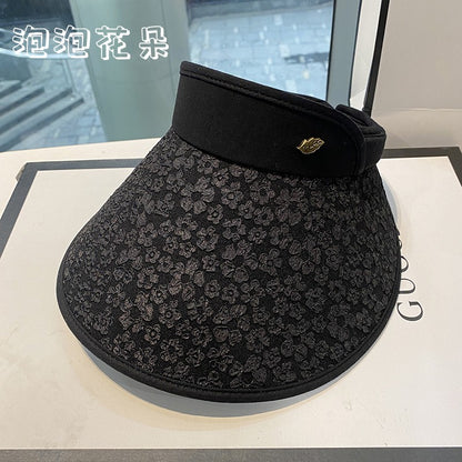 Black rubber straw hat big brim UV sunscreen hat