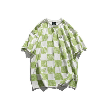 Watercolor checkerboard unisex T-shirts loose fit