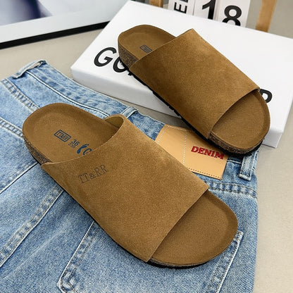 Cork Birkenstock slippers for women thick-soled summer sandals