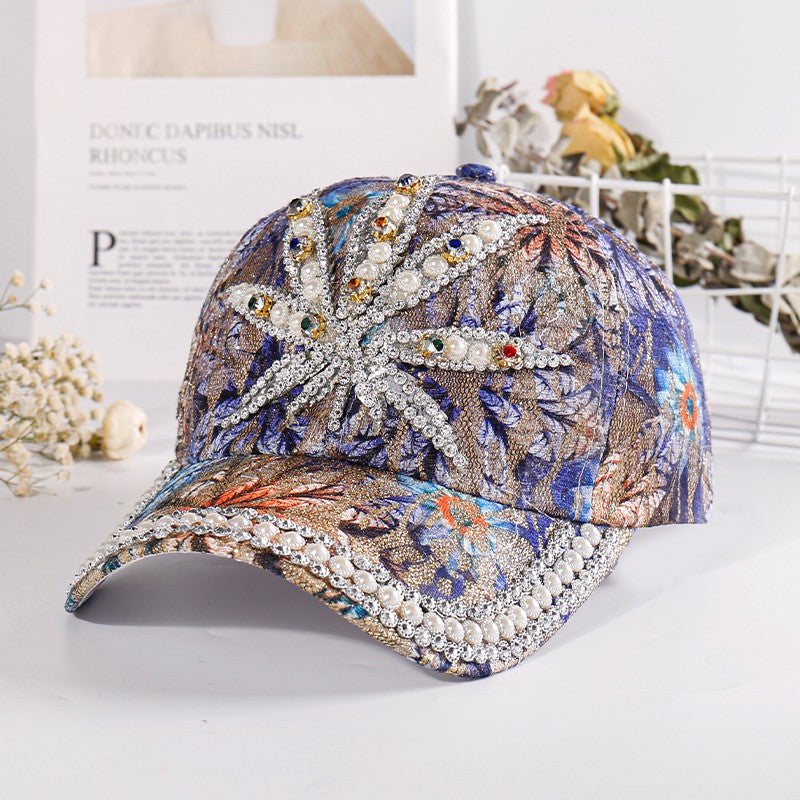 Diamond Pearl Baseball Cap Duck Tongue Hat