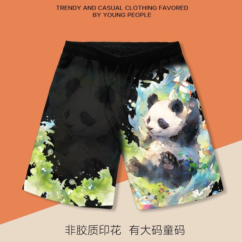 Panda men shorts summer loose beach pants