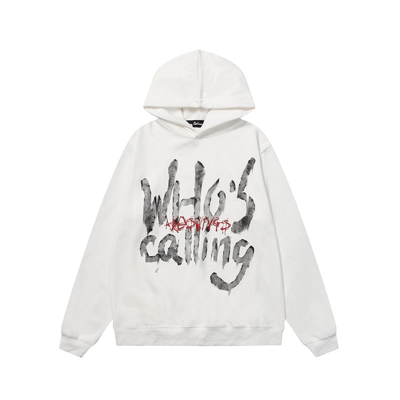 Star graffiti letter print  hooded sweatshirt for men and women