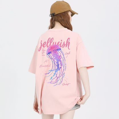 Jellyfish women's short-sleeved cotton summer loose top