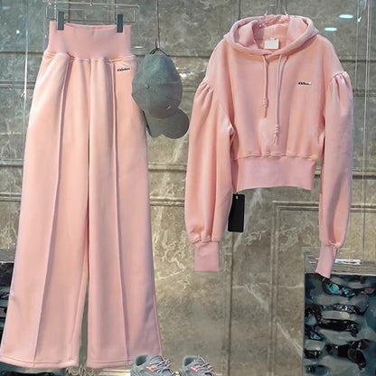 New style feminine sports casual sweatshirt wide-leg pants, two-piece