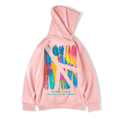 Hoodies colore splash oversize trendy couple wear