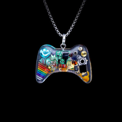 Original cyberpunk necklace hip-hop game controller pendant keychain