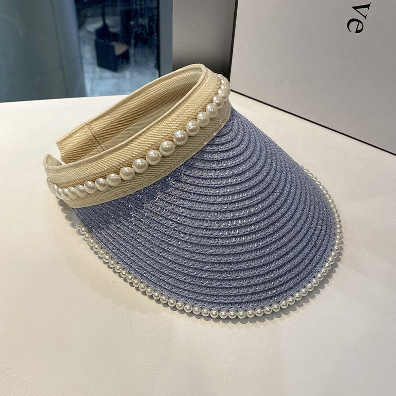 Empty top large brimmed straw hat for women sunshade hat