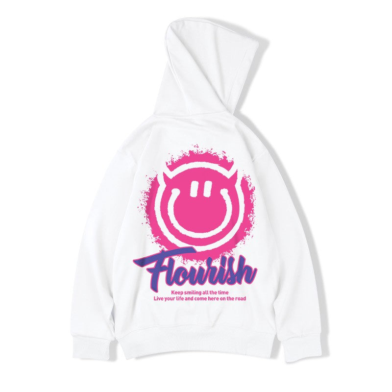 Smile Hooded sweatshirt men's oversize winter wear