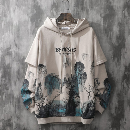 Hoodies hand mad painting men's pullover