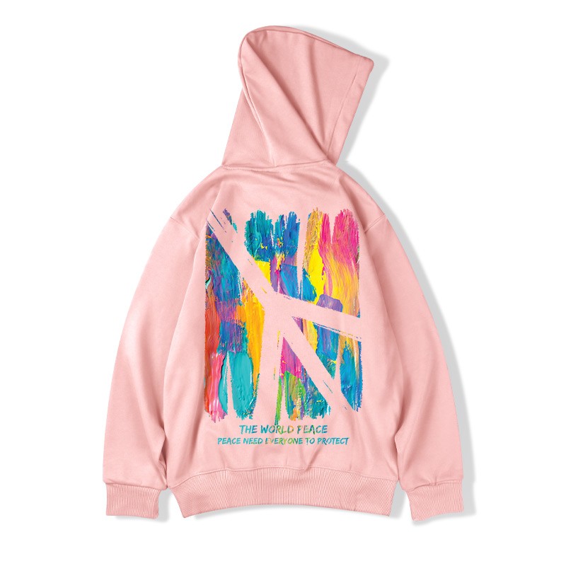 Hoodies colore splash oversize trendy couple wear