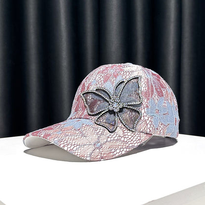 Butterfly classic rhinestone baseball hats trendy headwear