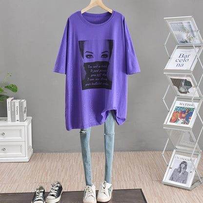 Unique T-shirt Large Lazy Short Sleeves