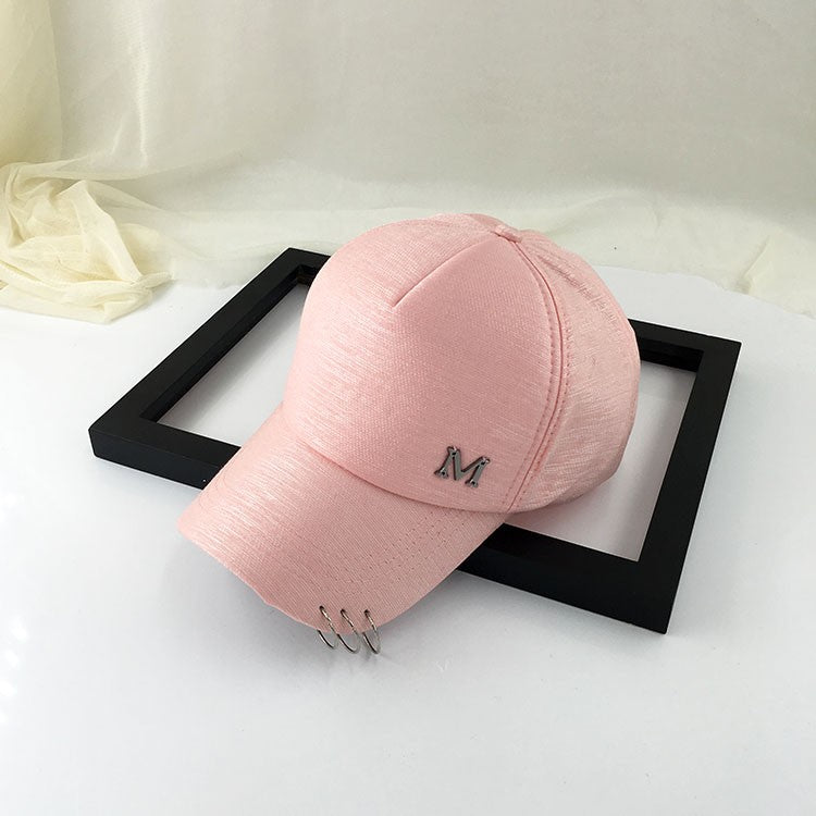 Mercerized cotton 3-ring curved brim peaked Baseball cap