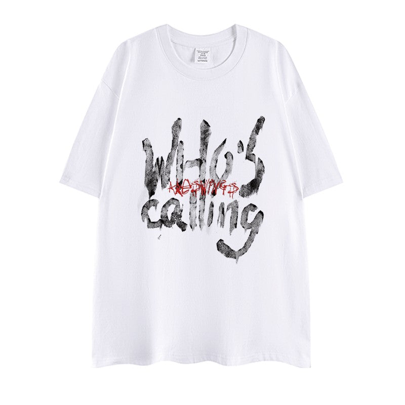 White creative oversize summer t-shirt