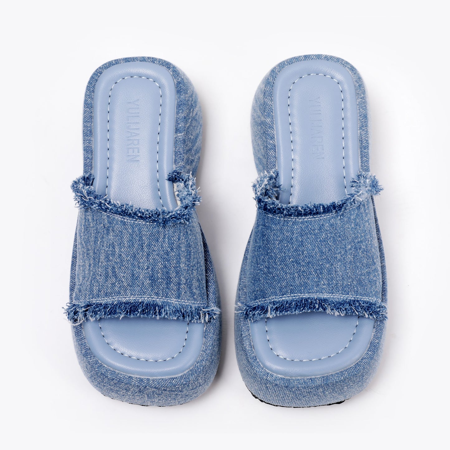 Denim thick-soled slippers for women summer edge flip-flops