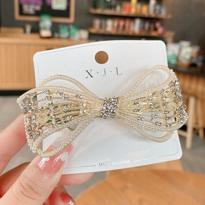 Rhinestone bow large hairpin, top hair clip