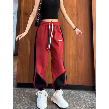 Sweatpants patchwork plush women's pants