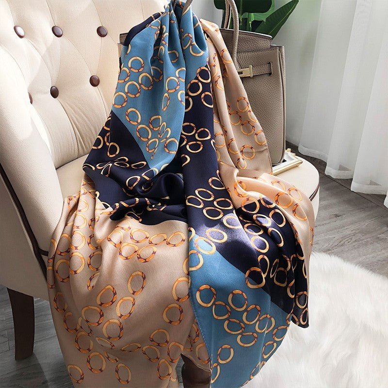 French Satin Silk Scarf Women's Fashionable Scarf