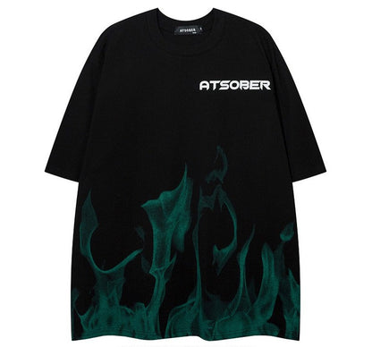 Green flame unisex short-sleeved T-shirt