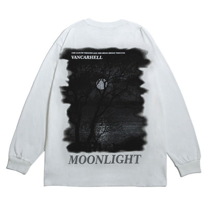 Moonlight dark night printed long-sleeved unisex sweatshirt