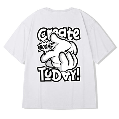 T-shirt today later print men's hip-hop trendy oversize unisex T-shirt