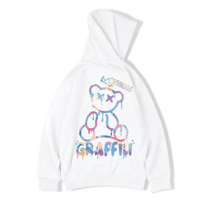 Hoodies oversize hooded sweatshirt unisex bear couple hoodies