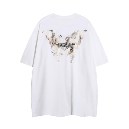 T-shirt for Burnt Flower Butterfly Heavyweight Oversize Unisex Versatile Top