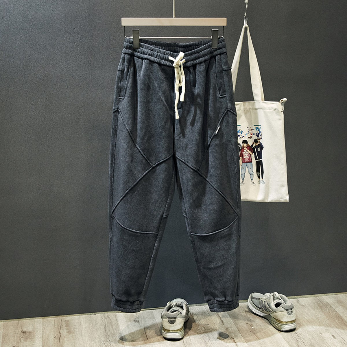 Corduroy casual pants, men's thick sports pants