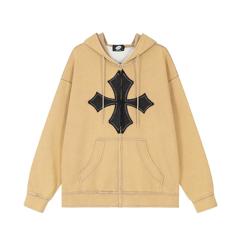 New Patch Embroidered Cross Unisex Hoodies