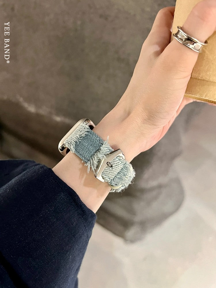 Soil denim tassel vintage strap for wristwatch