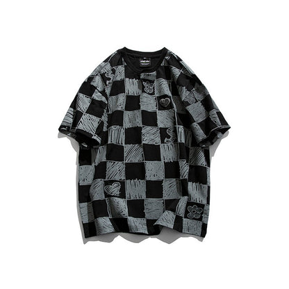 Watercolor checkerboard unisex T-shirts loose fit